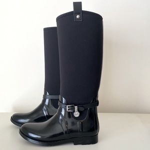 Michael Kors black rain boots, size 7 US women’s